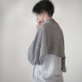 マーガレット＆ストール2way　ライトウールニット　グレー　送料無料