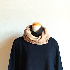 グレーモカピンク/綿/幅太/◎スヌード