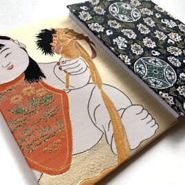 『瑞馬童子〜有職文』　金襴織物御朱印帳　B6 大判サイズ　馬　子供　干支　吉祥柄　願い　格式　西陣意匠　御朱印帳　桐生織