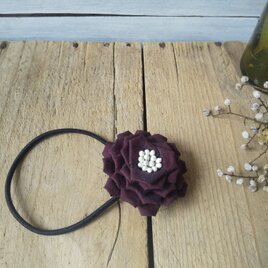 満開バラのヘアゴム