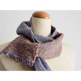 Lambswool×alpaca wool ministole -brown-