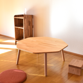 木脚のハチカクローテーブル (ナチュラル)
