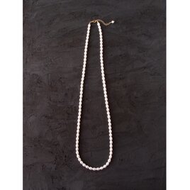 Big Pearl Long Necklace ／大粒パールロングネックレス（rice）