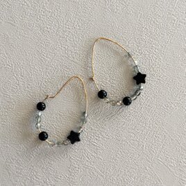 スタービーズゴールドワイヤーラウンドピアス