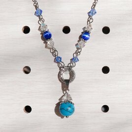 『12月の誕生石』ターコイズのサージカルステンレス ネックレス・ペンダント