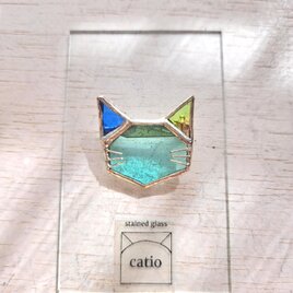 Whisker brooch/ blue Sea