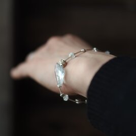 -Aquamarine- "moonstone・silver" bracelet