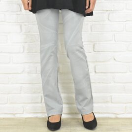 驚きの穿き心地！レアな手染めストレートストレッチロングパンツ　＜グレーウォッシュ＞　大きいサイズあり