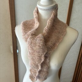 No.1571 アルパカ配合手編みマフラー