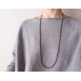 Black Pearl Long Necklace ／ブラックパールロングネックレス（rice）