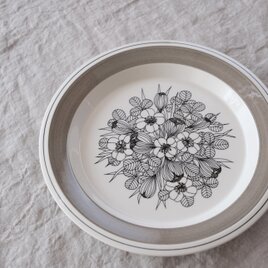 ARABIA Krokus plate アラビア クロッカス 24.5cmプレート ディナープレート グレーリム③