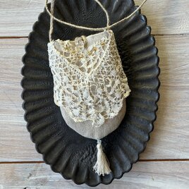 amulette＊お守りネックレス*アンティーク素材*コラージュ*お守り装身具*水晶*天然石