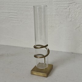 真鍮とガラスの一輪挿し