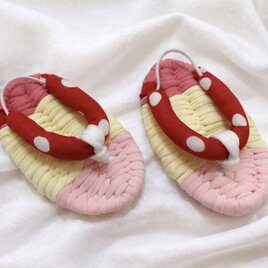 ベビー　布わらじ　餅踏み　誕生日　赤ちゃん　草履 ゴム付き