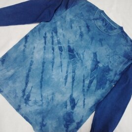 藍染め長袖Tシャツ　L