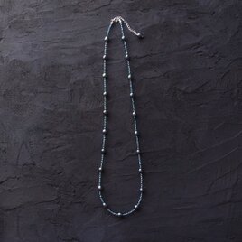 【SV】Seed Pearl Station Necklace／シードパール ステーションネックレス（Dark Blue）