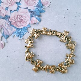 《TOFA》 gold cat ヴィンテージブレスレット