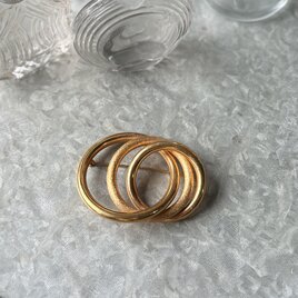 SC150-ヴィンテージブローチ U.S.A. 1950-60's Gold Tone Interlocking Circles