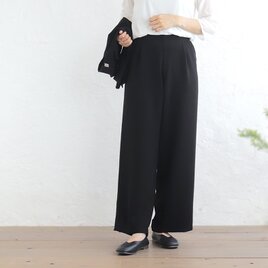 普段にも フォーマルにも ✦ 落ち感のある ストレートパンツ（ブラック）PT13　丈上げ可