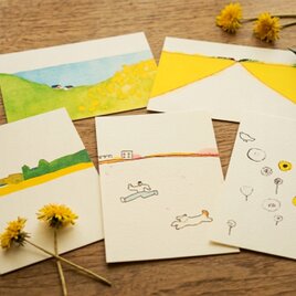春のポストカード5枚セット　※送料無料 ・絵葉書・イラスト・メッセージカード