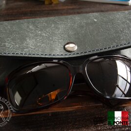 【イタリアンレザー】サングラスケース　グラファイト