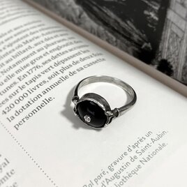 [Night Guardian] onyx ring - silver