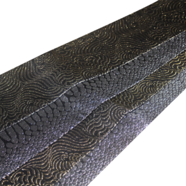 正絹リバーシブル角帯｜黄金に流れる「虎」× 漆黒の「クロコ」