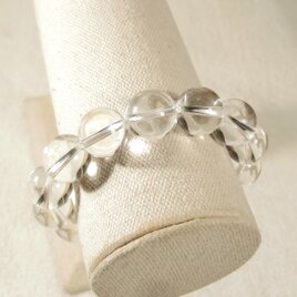 14mm本水晶のブレスレット（内周：15.5cm、大粒、天然石、4月の誕生石）