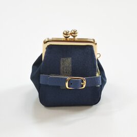 ミニサイズのがまぐち 窓越しの住人 ネイビー／Ｇ