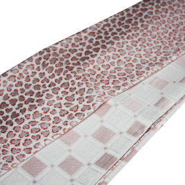 正絹リバーシブル半幅帯｜大人可愛い「ハート豹」× モダンな「変わり市松」