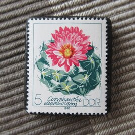 ドイツ　サボテンの花切手ブローチ10792