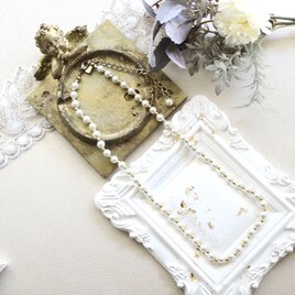 【フランス買付】パール × ゴールドビーズ ネックレス ＊Vintage Crafted Elegance1960s-1970s