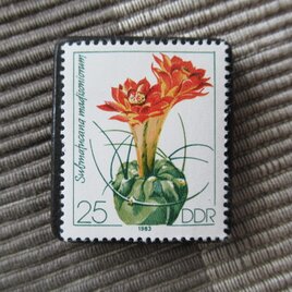 ドイツ　サボテンの花切手ブローチ10795