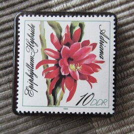 ドイツ　サボテンの花切手ブローチ10802