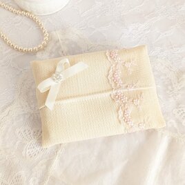 可愛いレースとリボンのポケットティッシュケース