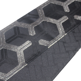 正絹リバーシブル半幅帯｜「亀甲」×「網代」