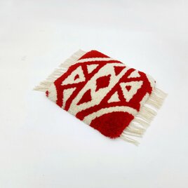 ノッティングの椅子敷 05赤/Ｍサイズ