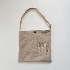 小さな布たちのワンショルダーバッグ　アッシュグレー
