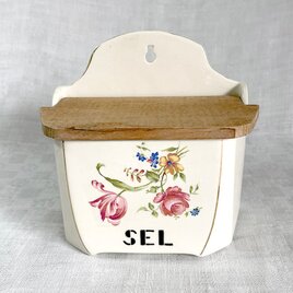 バドンヴィレー 木製蓋付きお塩入れ（SEL）Badonviller 12KWdn17-2