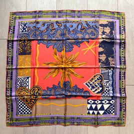 シルクスカーフ カレ ラクロア Lacroix 未使用品　ハート　チェック　12accr9