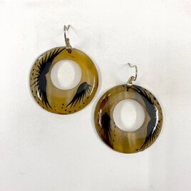 ピアス スウィングピアス 鼈甲カラー 丸ピアス 12ACdj19-1