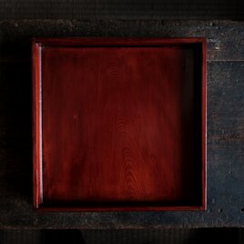 深く美しい色味◆伊勢漆器　胡桃足膳　角盆　古物　古民家　骨董・antiques　明治〜昭和初期　i3