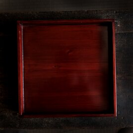 深く美しい色味◆伊勢漆器　胡桃足膳　角盆　古物　古民家　骨董・antiques　明治〜昭和初期　i4