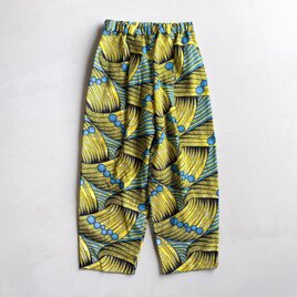 アフリカンワックスプリント　タックパンツ Summer wave