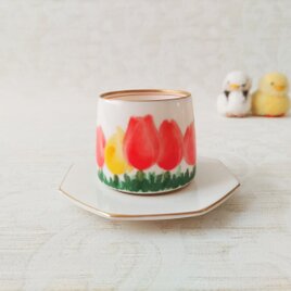 香蘭社｜KORANSHA｜チューリップ｜カップ｜湯呑み｜茶托｜有田焼｜日本