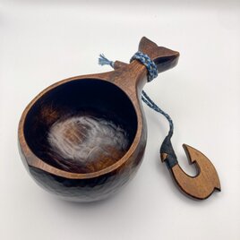 クジラなククサ｜拭き漆仕上げ｜サクラ｜約140cc