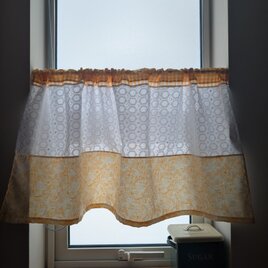 オレンジ＆コットンレース♥️ノスタルジーな♥️春を感じる♥️カフェカーテン♥️