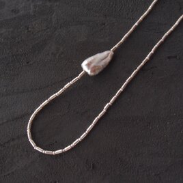 Gray Pearl × Hematite Necklace ／グレーパール×ヘマタイト ネックレス