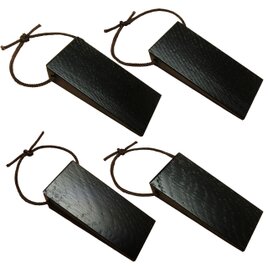 天然杢楢無垢材 ブラック ドア止め ドアストッパー 板目 柾目 4こセット くさび ウッドロック