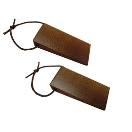 天然杢楢無垢材 鳥の羽柄 2こセット ブラウン ドアストッパー  ミニ  くさび ウッドロック